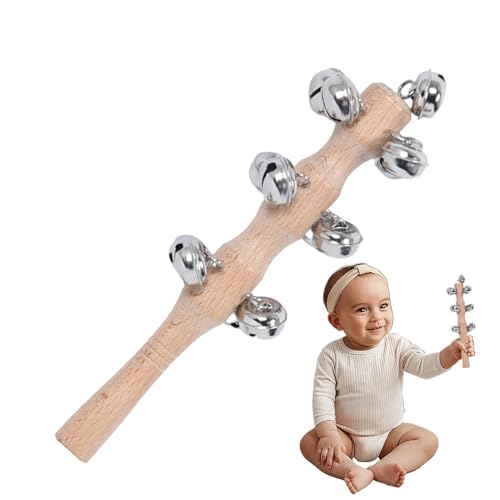 Besreey Handheld Jingle Bells, Jingle Stick - Percussion Musical Instrument Shaker Toy Rassle | Musikinstrumente Handglocke für Kindergärten Heimschule Klassenzimmer im Freien im Freien von Besreey