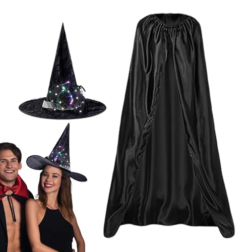 Besreey Hexenkostüm Halloween,Hexen Verkleidungsset für Feste | Schauriger Umhang Gothic Zubehör für Mottopartys Kindergeburtstage Karneval Besreey Hexenkostüm Halloween,Hexen Verkleidungsset für Feste | Schauriger Umhang Gothic Zubehör für Mottopartys Kindergeburtstage Karneval von Besreey