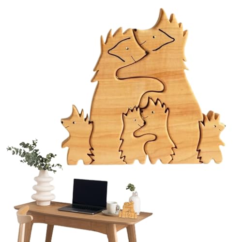 Besreey Igel-Puzzle aus Holz,Puzzles in Tierform | Igelförmiges Puzzle-Lernspielzeug | Heimdekor-Puzzles Holzpuzzles, 6X Frühlernspielzeuge, Heimdekor-Puzzles für Kinder von Besreey