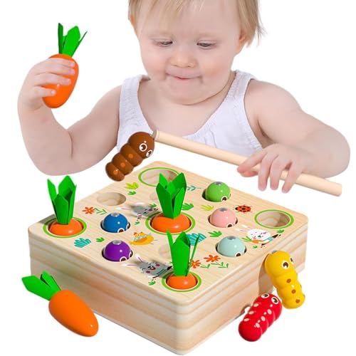 Besreey Karottenspielzeug, Karottensortierspiel | Babyspielzeug -passendes Puzzle | Spaß Bunte hölzerne Form Sortierer für Kinder Mädchen Vorschule Lernen von Besreey