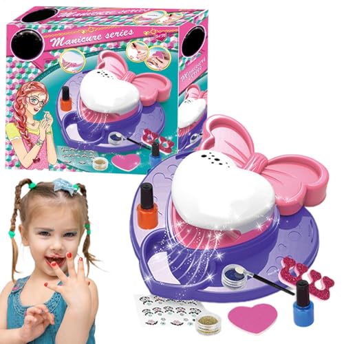 Besreey Kinder-Nagellack-Set für Mädchen, Maniküre-Set für Mädchen, Waschbares Nail-Art-Spielzeug-Set, Spielhaus-Spielzeugset für Prinzessinnen, Nagelmaschine, Schönheitsspielzeug mit von Besreey