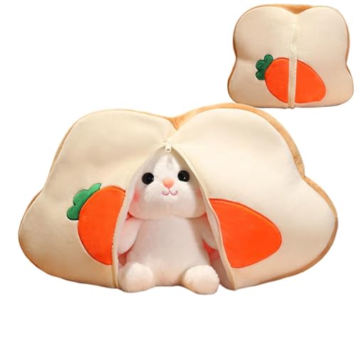 Besreey Kuschelhasen gefülltes Tier, Obsthasen Plüsch - Reversible Stofftiere für Mädchen | Toast Design Bunny Plushie Puppe, süßes Stofftier, süße stickige Puppe für Mädchen von Besreey