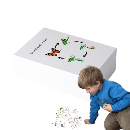 Besreey Lebenszyklus -Puzzle, Lebenszyklus -Wissenschafts -Kit,Wiederverwendbares Lebenszyklus -Tablett Vorschule Science Kit - Animal Match Set Wear-resistentes Bildungsinstrument für den von Besreey