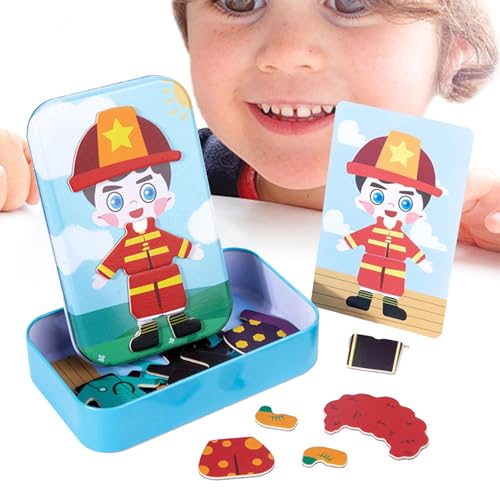 Besreey Magnetpuzzle, Magnetpuzzles für Kinder - Holzspielzeug-Charakterpuzzle,Magnetische Anziehpuppen, Holzspielzeug, Charakterpuzzle für Kinder ab 3 Jahren von Besreey