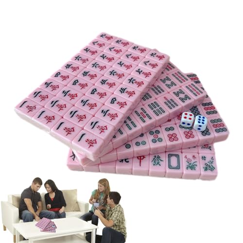 Besreey Mahjong Spielset, leicht, tragbar, Mahjong-Sets, Legespiel, Reisezubehör für Reisen, Schulen, Ausflüge, Schlafsäle von Besreey