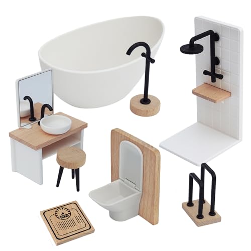 Besreey Miniatur Möbel Für Puppenhaus Badezimmer | 1 12 Badezimmer Szene - Simulationsminiaturen Kinder Rollenspiel Zubehör Für Puppenhäuser Spielzeug Besreey Miniatur Möbel Für Puppenhaus Badezimmer | 1 12 Badezimmer Szene - Simulationsminiaturen Kinder Rollenspiel Zubehör Für Puppenhäuser Spielzeug von Besreey