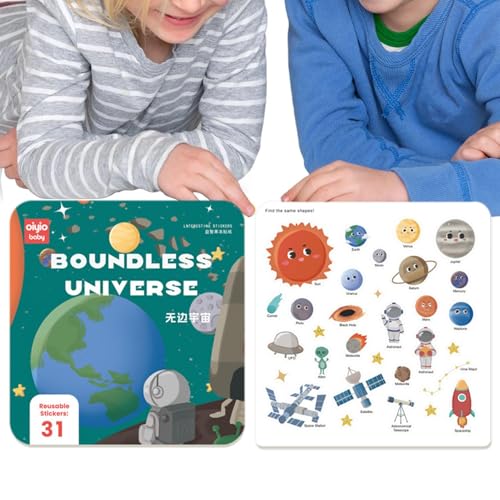 Besreey Pädagogische Stickerbücher, wiederverwendbares Stickerbuch | Multifunktionales pädagogisches Lernspielzeug für Kinder | Wiederverwendbare Aufkleberspielzeuge, lustige Lernaktivitäten für von Besreey