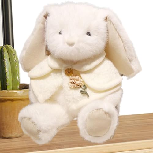 Besreey Plüsch Bunny Toy, Bunny Plushies | Plüsch niedliche Langohr Kaninchen Kissen Plüsch | Umarme weiche Hasenpuppe mit Umhang für Schlafzimmer, Wohnzimmer, Sofa, Couch von Besreey