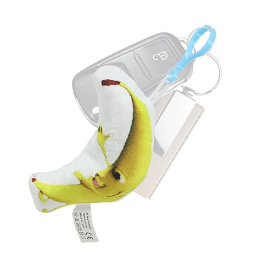 Besreey Plüsch-Schlüsselanhänger für Rucksack, Bananen-Plüsch-Schlüsselanhänger, Singendes Cartoon-Bananenspielzeug, Weiche, lustige Schlüsselanhänger-Puppe, tragbares Plüschtier für Rucksack, von Besreey