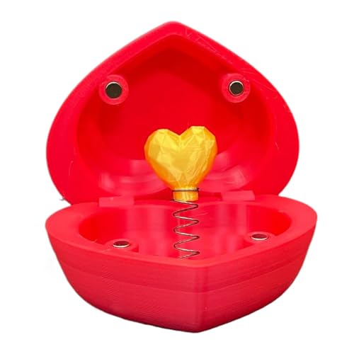 Besreey Pop-Out-Streichbox, Love Heart Box-Streichspielzeug, 3D-gedrucktes Pop-Out-Streichbox-Spielzeug, Gag Joke Relaxation Toys Paar-Andenken Neuheit Ornament für Geburtstag, Valentinstag von Besreey