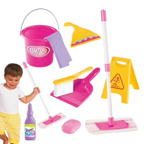 Besreey Reinigungsset Kleinkind, Kinderspielzeug-Reinigungsset - Housekeeping-Spielset,Rollenspiel-Haushaltsspielzeug für und Mädchen ab 3 Jahren, inklusive Besen, Mopp, Kehrschaufel und mehr, von Besreey