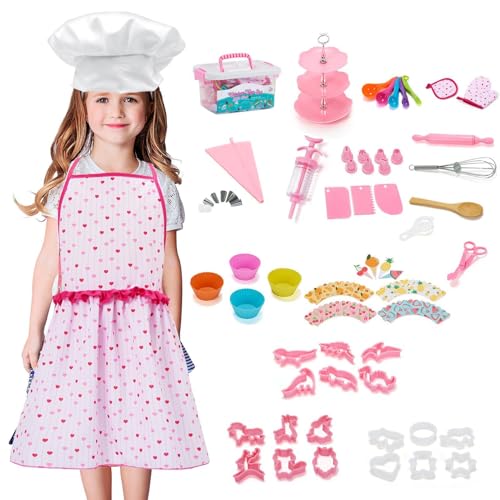 Besreey Rollenspielspielzeug für die Küche, Kochset für Kinder | Kinder-Kochset | 64-teiliges Kinder-Koch- und Backspielzeug-Set für die Küche, Kinder-Backset für Mädchen und, Spielzeug für Kinder im von Besreey