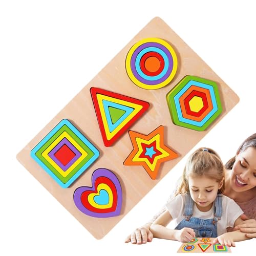 Besreey Shape Quick Matching Brettspiel,Geometrisches Form-Puzzle-Spielzeug aus für Kleinkinder - Lernblock Sensory Shape Sorter Spielzeug für tolle Geschenke von Besreey