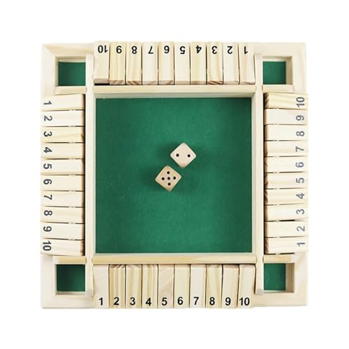 Besreey Shut The Box-Spiel,Holzbrettspiel - Mathe-Brettspiele, Barspiele, Strategiespiel für Kinder und Erwachsene, Familie, Klassenzimmer, Zuhause, Party oder Kneipe, 2–4 Spieler von Besreey