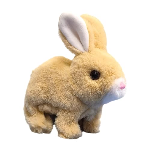 Besreey Springer Bunny Plüsch Haustier, Jumping Kaninchen für Mädchen, Plüsch elektrisches Sprungspielzeug tun vor, als Kaninchen, Wackelnde Ohren Interaktives elektronisches Haustier für Kinder und von Besreey