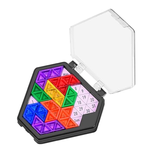 Besreey Tageskalender-Puzzlespielzeug,Hexagon-Herausforderungspuzzle - Kreatives Waben-Tageskalender-Puzzlespielzeug | Lernspielzeug für Kinder, geometrisches Tangram-Puzzle für Ausflüge und Reisen von Besreey