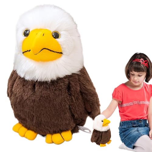 Besreey Weißkopfseeadler Plushie, Tierplüschspielzeug | Buntes Plushie -Spielzeug - Süße Innenhause Dekoration, tragbares Vogelkissen für Zuhause, Studio, Reise von Besreey