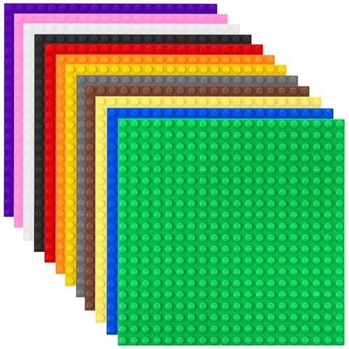 Best Blocks - Set mit stapelbaren Bauplatten - kompatibel mit Allen führenden Marken - für Kinder ab 4 Jahren - Regenbogenfarben - 25,5 x 25,5 cm - 12-teiliges Set von Strictly Briks