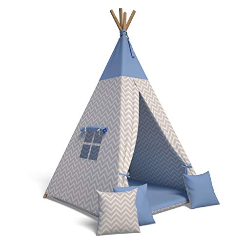 Best For Kids - Tipi Zelt für Kinder | Spielzelt Kinder Indoor | Spielzelt mit Weiche Kissen | Langlebig Indianerzelt für Kinder | Kinderfreundlich Tippi Kinderzelt Indoor | Tipi Zelt Kinderzimmer von Best For Kids