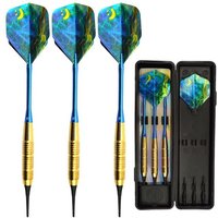 BEST Sporting Dartpfeile Typhoon Softdart Nylonsicherheitsspitze blau/gold 3 Stück von Best Sport & Freizeit