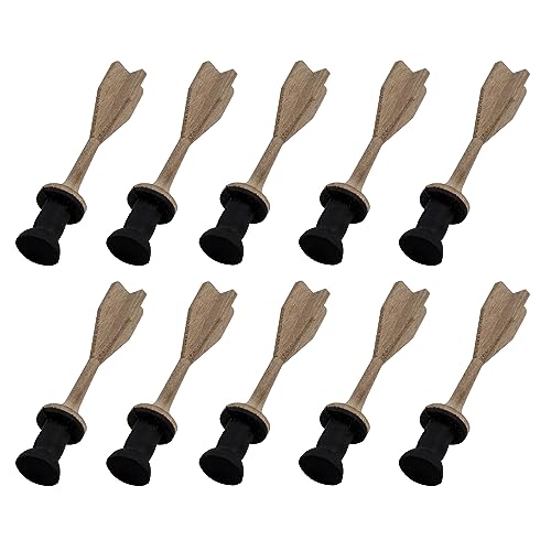 BestSaller 1232 Sicherheits Pfeil aus Holz, für Kinder Blasrohr & Armbrust, Natur/schwarz (10 Stück) von BestSaller