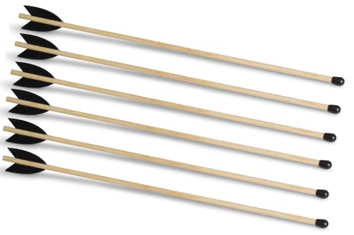 BestSaller 1254-6 Pfeil 40cm mit Pfropfen, lederbefiedert, Zubehör für Bögen, Sortiert/schwarz (Farbe zufällig, 6er Pack) von BestSaller