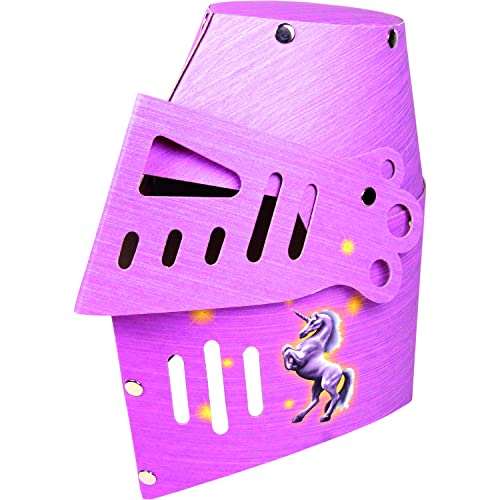 BestSaller 1314 Ritterhelm Einhorn mit Klapp-Visier für Kinder, Stabiler Karton, pink von BestSaller