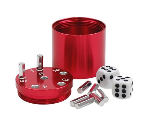 BestSaller 3004 'SUPER SIX' Aluminum, 36 Spielstäbchen & 2 Würfel, rot (1 Stück) von BestSaller