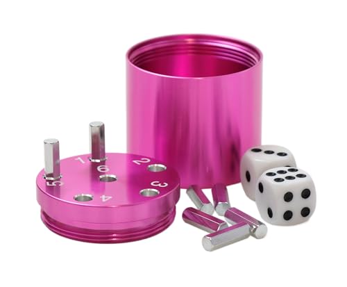 BestSaller 3008 SUPER SIX Würfelspiel Aluminum, 36 Spielstäbchen & 2 Würfel, pink von BestSaller