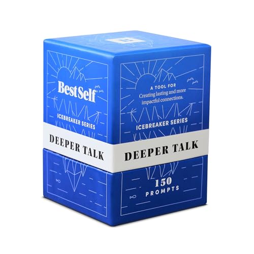 BestSelf Gesprächsstarter DeepTalk Deck, leistungsstarkes Werkzeug zum Aufbau und Stärken von Beziehungen durch Kultivierung offener, fesselnder und sinnvoller Interaktionen – 150 ansprechende von BestSelf Co.