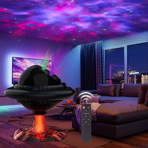 UFO LED Smart Sternenhimmel Projektor, Smart Nachtlicht 3D Galaxy Sternenprojektor Lampe, Sternenhimmel Projektor mit Sternwolken Timer und Fernbedienung, Geeignet für Baby Kinder Schlafzimmer von BestYiJo