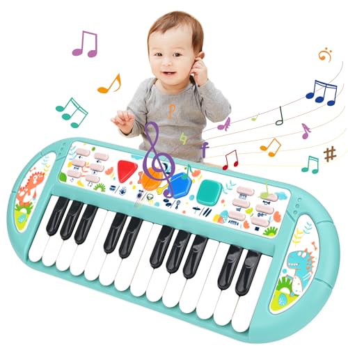 Klavier Keyboard Spielzeug für Junge Mädchen, Bestcool Multi-Funktions Musikspielzeug mit Licht Aufnahme & Wiedergabe Kinder Musikinstrument Keyboard Babyspielzeug für Geburtstag 3+ (Grün) von Bestcool