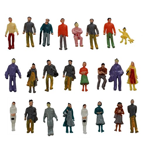 Bestlymood 24X bemalt Modelleisenbahn Personen Figuren Massstab HO (1 bis 87) von Bestlymood