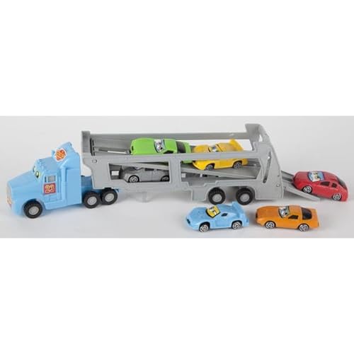 Besttoy Autotransporter mit Freilauf - inkl. 6 Fahrzeuge - 32x9x5 cm - 1 Stück von Besttoy