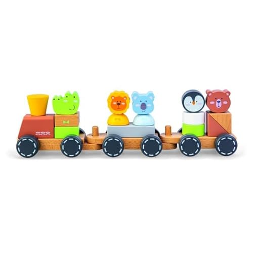 Besttoy - Holz-Nachziehzug mit 2 Waggons von Besttoy