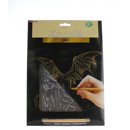 Besttoy - Kratzbild - Drache wütend - Gold von Besttoy