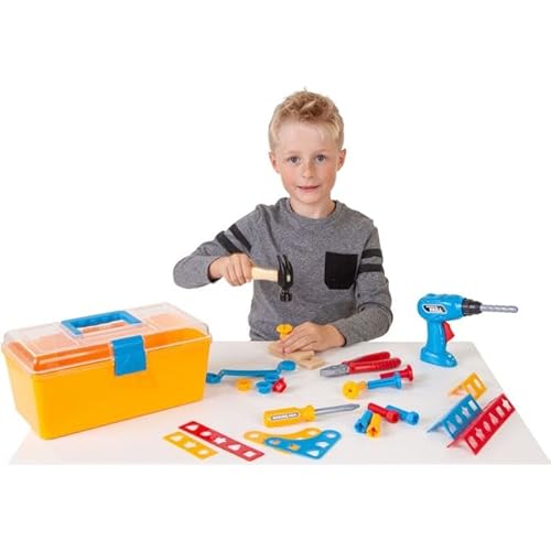 Besttoy - Werkzeug Set mit Bohrmaschine, im Koffer, gelb von Besttoy