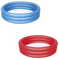 Bestway Pool 3-Ring uni blau rot Ø122x25cm 2fach sortiert von Bestway International