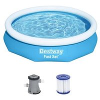 BESTWAY 57458 Fast Set™ Aufstellpool-Set mit Filterpumpe Ø 305 x 66 cm von Bestway