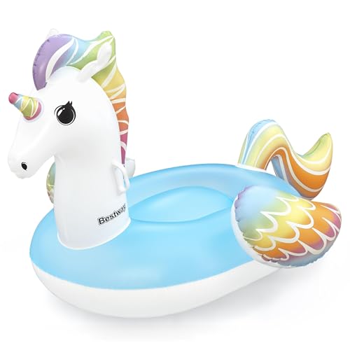 Bestway 41114-18 Aufblasbarer Einhorn-Pool-Schwimmer, mehrfarbig, Medium 61 „X 47", Bunt von Bestway