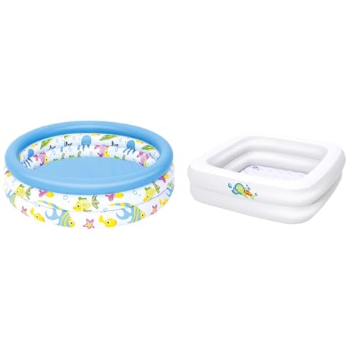 Bestway Planschbecken, Coral Kids, Mehrfarbig, 102 x 25 cm & Up, In & Over Baby Duschbadewanne, Weiß, 86 x 25 cm Bestway Planschbecken, Coral Kids, Mehrfarbig, 102 x 25 cm & Up, In & Over Baby Duschbadewanne, Weiß, 86 x 25 cm von Bestway