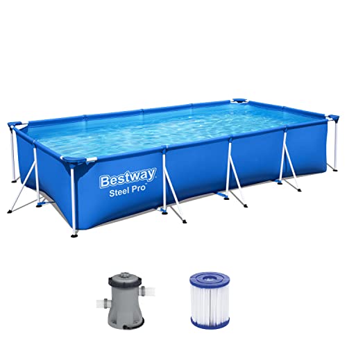 Bestway Steel Pro Frame Pool-Set mit Filterpumpe 400 x 211 x 81 cm , blau, eckig Bestway Steel Pro Frame Pool-Set mit Filterpumpe 400 x 211 x 81 cm , blau, eckig von Bestway