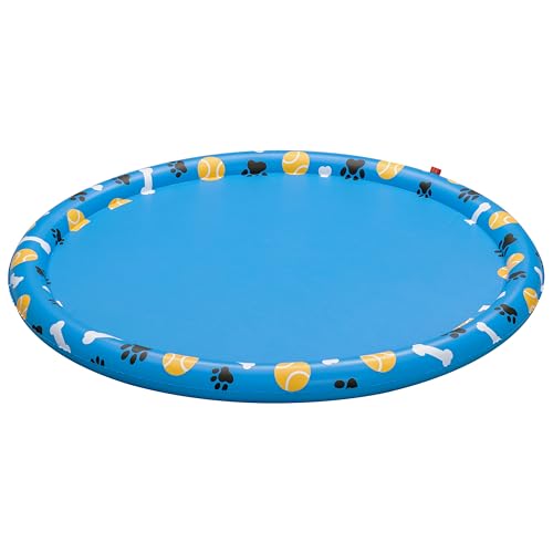 Bestway Wassermatte Pfote für Haustiere, Ø 147 cm, rutschfeste Oberfläche, Wassersprinkler, Gartenschlauchanschluss, Strapazierfähiges PVC, Inklusive Reparaturflicken Bestway Wassermatte Pfote für Haustiere, Ø 147 cm, rutschfeste Oberfläche, Wassersprinkler, Gartenschlauchanschluss, Strapazierfähiges PVC, Inklusive Reparaturflicken von Bestway