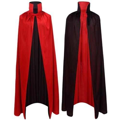 Bestwishing Vampir Umhang Halloween Kinder Halloween Kostüm Vampir Umhang mit Kragen Halloween Schwarzes Rot Doppelseiten Umhänge Halloween Vampir Kostüm 90cm Kinder für Halloween Cosplay Party von Bestwishing