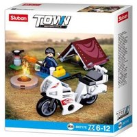 Sluban M38-B0717E - Town Motorcycle, Motorradfahrer bei Camping, Bauset, Klemmbausteine von Beta Service