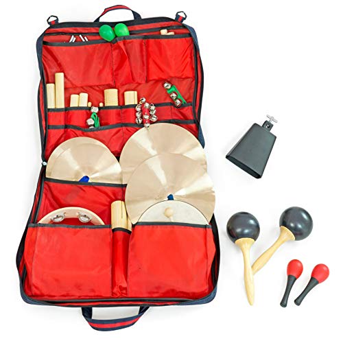 Betzold Musik - Percussions-Tasche mit 24 Instrumenten - Kinder Musikunterricht Musik-Schule Triangel Trommel Maracas Claves Tamburin Set Musikunterricht Klassensätze Musik Rhytmus Rhytmikinstrumente von Betzold-Musik