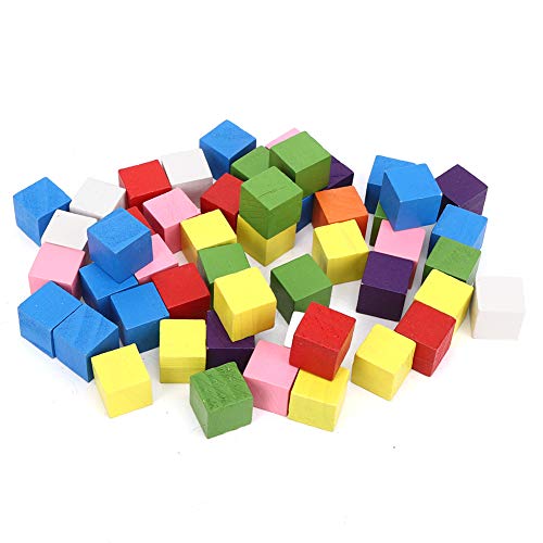 Bausteine ​​für Kinder, 2 Sets Holzbausteine, Zählblöcke, kleine Holzblöcke, farbiges Blockset für Aufklärung, frühe Bildung (15mm 50 pcs) von Beufee