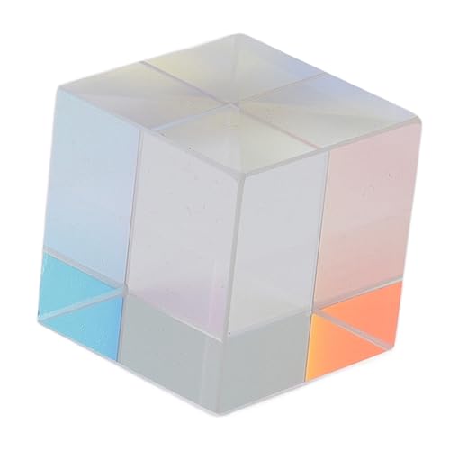 Beufee Prismenwürfel, optischer Glaswürfel, Prismenwürfel, RGB-Dispersionsprisma, optischer Glaswürfel, optisches Würfelprisma für Zuhause (20 * 20 * 20MM) von Beufee