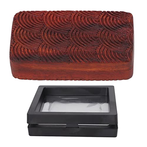 Fidget Slider, rotes Sandelholz, Fidget-Spielzeug für Erwachsene, Stressabbau-Spielzeug, gravierte Fingerspitzen-Fidget-Spinner mit Aufbewahrungsbox für das Heimbüro (Limited Water Ripple) von Beufee