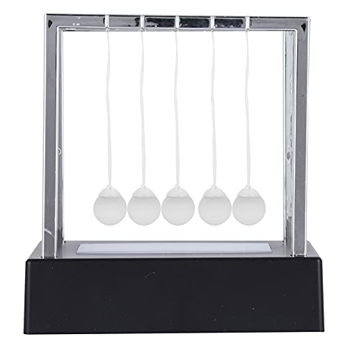 Newtons Cradle, Luminous Swing Bälle Ornament Physics Science Ornamente Office Desk Spielzeug Newtons Cradle Pendulum Schreibtischdekoration (8008 große leuchtende Billard Kugel Schwarze Basis) von Beufee